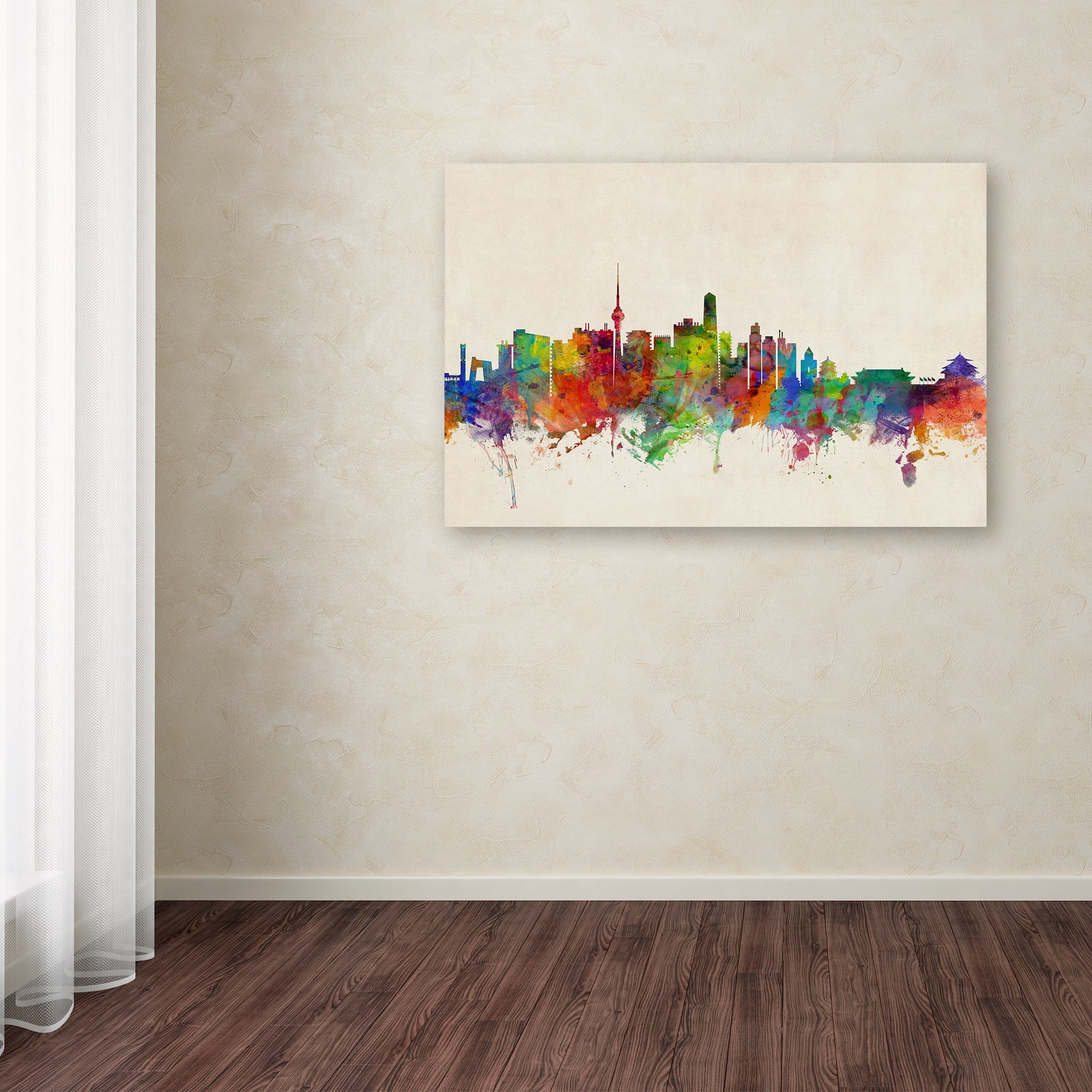 Trademark Fine Art "Beijing China Skyline" Canvas Art by Michael Tompsett
