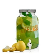 Palais Glassware High Quality 'Boisson' Beverage Dispenser - 1.5 Gallon Capacity - (CHEERS! Gold Print)