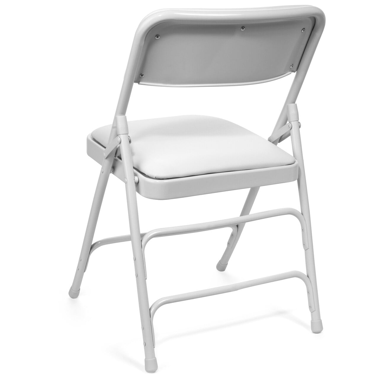 Rhino Vinyl Padded Metal Folding w/Triple Brace Quad Hinge Chair - Grey