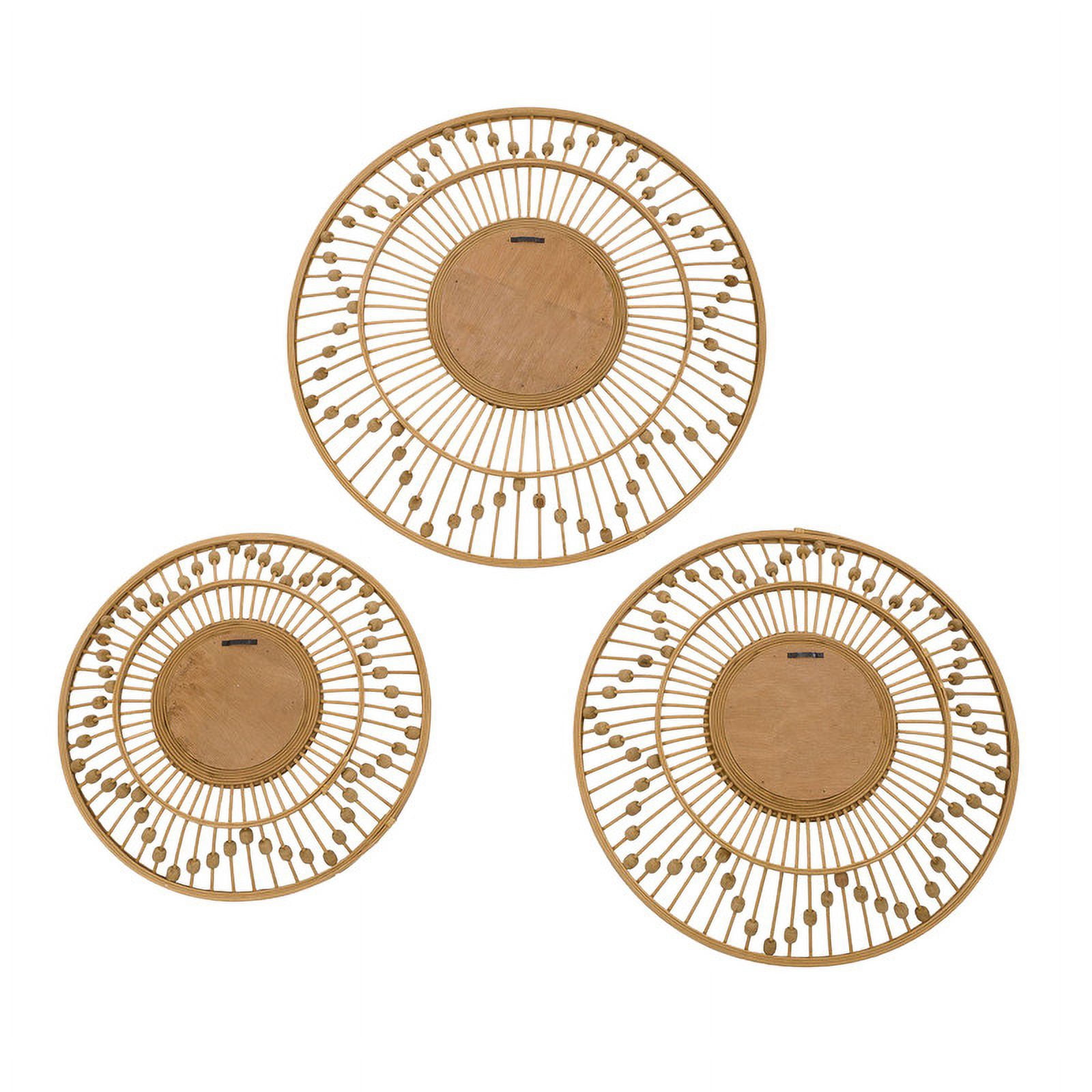 Layana Boho Style Farmhouse Bamboo Wall Plates