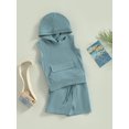 thumbnail image 3 of Coduop Baby Boy Summer Casual Outfit Set Hooded Sleeveless Vest Tops and Shorts 2Pcs Suit, 3 of 9