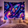 thumbnail image 2 of Moon Stars Rocket with Ship Angled Diagonally Soaring, Mystical Fantasy for Space Lovers, Galaxy Room Decor, Mother'S Day Gift, Tapestry Wall Hanging for Bedroom and Dorm, 2 of 7