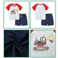 thumbnail image 2 of ATAIKU Toddler and Little Boys 2-Piece Pajamas Short Sleeve Tee and Shorts Summer PJ Set Kid Sleepwear - Excavator, 2 of 9