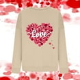 thumbnail image 2 of Guluxicc Sweatshirts for Women Valentine's Day Letter Graphic Print Pullover Tops Casual Crewneck Long Sleeve Shirts, Brown, S, 2 of 4