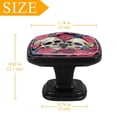 thumbnail image 4 of 4 Pcs Cabinet Handle Drawer Pulls Couple Skulls Knobs with Screws Square Furniture Office Cabinet Knob Decoration, 4 of 7