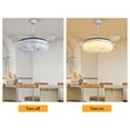thumbnail image 3 of White 42 inch LED Ceiling Fan W/ Lights & Remote Control Retractable Ceiling Fan 4 Fan Blades, 3 of 22