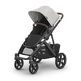 thumbnail image 1 of UPPAbaby Vista V3 Stroller - Full-Size Single-To-Double Stroller System - Toddler Seat, Bug Shield, Rain Shield, and Storage Bag Included - Savannah (Pearl Gray Jacquard/Carbon Frame/Chestnut Leather), 1 of 5