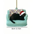 thumbnail image 3 of Christmas Cat Ornaments Acrylic Holiday Tree Pendants with Hanging Strings Funny Feline Decor for Car Home Christmas Tree Decorations, 3 of 9