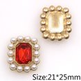 thumbnail image 1 of 20Pcs/Lot 21*25MM Alloy Pearl Rhinestone Flat Bottom Sewing Buckle Handmade DIY Apparel Wedding Decoration Accessories Red, 1 of 6