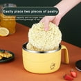thumbnail image 4 of Stainless Steel Large Ramen Bowl with Lid and Spork, Ramen Noodle Bowls 45 oz, Ramen Cooker, Pasta Cooker, Ramen Bowl Gift for Men Women, Portable Noodles Bowl Cooker for Office Home Travel Camping, 4 of 6