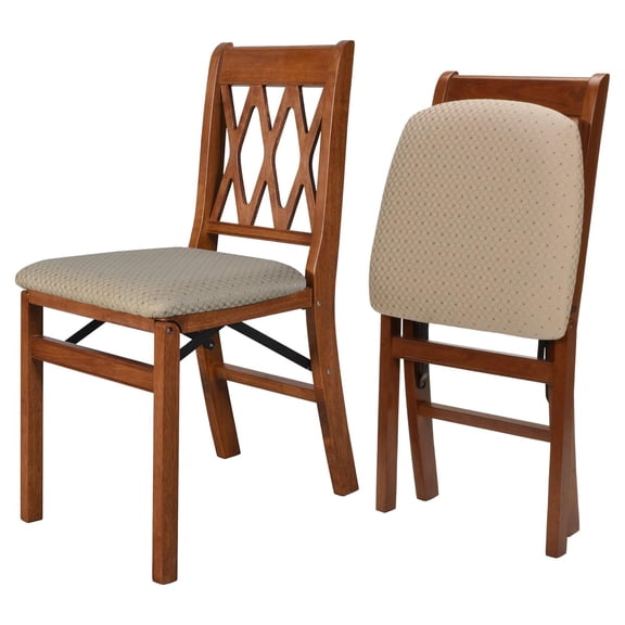 Stakmore Lattice Back Folding Chair, Cherry Finish (2pk)