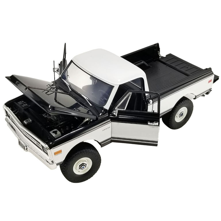 Acme 1969 Chevrolet K10 4x4 Pickup Truck Black & White Limited