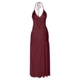 thumbnail image 5 of Laqbezok Sexy Bodysuit and Skirt 2 Piece Set for Women, Backless Halter V-Neck Top & High Slit Maxi Skirt Summer Outfit, Casual Beach Party Clubwear, Solid Color Vacation Dress, 5 of 7