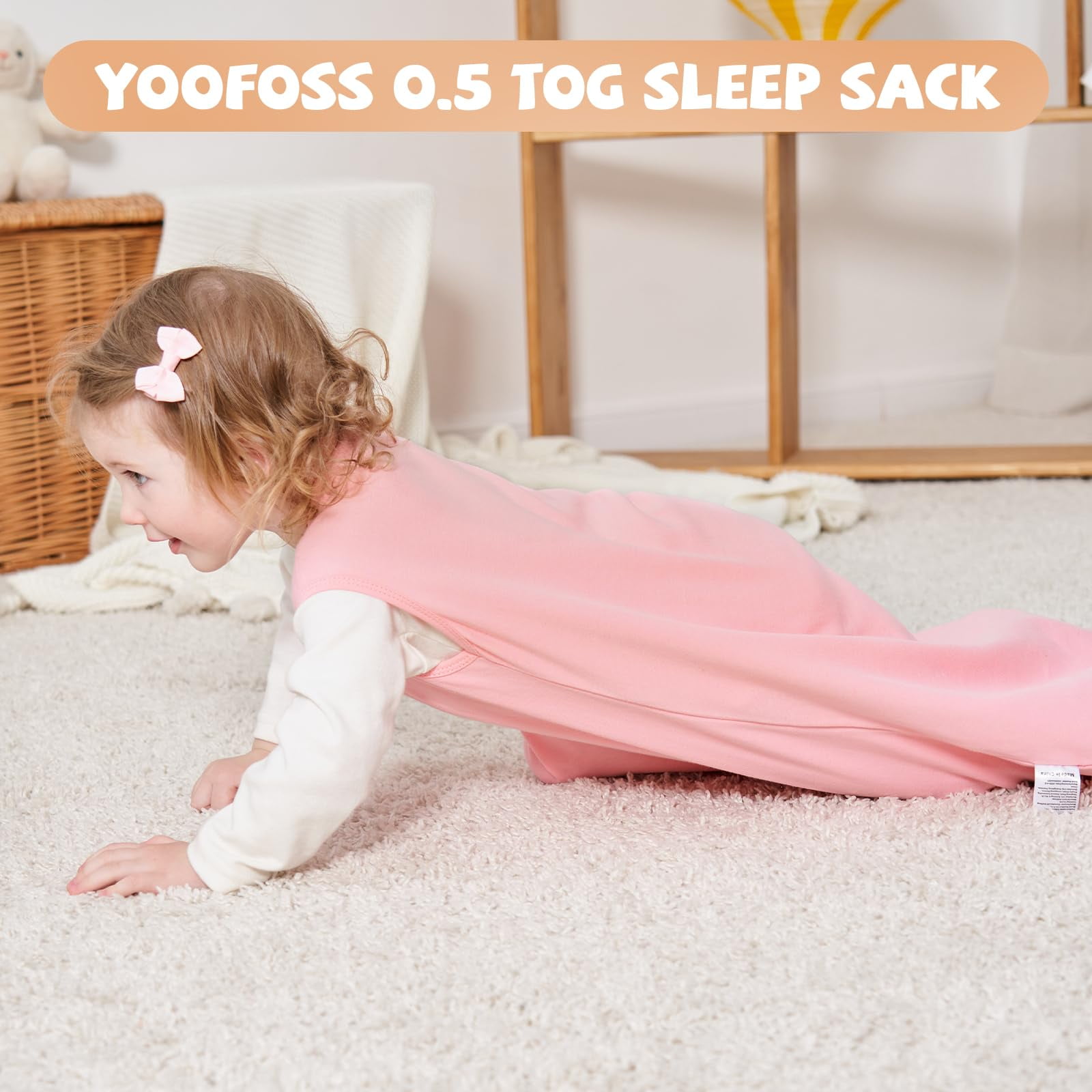 Yoofoss Baby Sleep Sack 0-6 Months Wearable Blanket for Babies 100% Organic Cotton 2-Way Zipper TOG 0.5 Toddler Sleeping Sack 3 Pack, Sleep Sacks