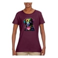 thumbnail image 2 of Love Can Make a Tail Wag Pitbull Dog Lover Womens Graphic T-Shirt, Maroon, Medium, 2 of 3