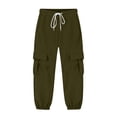 thumbnail image 4 of Miqool Boys Girls Cargo Sweatpants Drawstring Elastic Waist Joggers Sweat Pants Casual Athletic Track Pants with Multi Pockets for 5-15 Years, 4 of 9