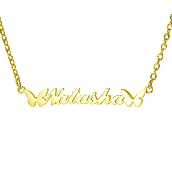 Name Custom Necklace Personalized Stainless Steel English Lettering Cut Name Necklace Stainless Steel Fashion Aesthetic Butterfly Pendant