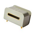 thumbnail image 1 of Organizador de caja de pañuelos portátil con funda para pañuelos, ideal para mesita de noche de apartamento. Verde, 1 of 9