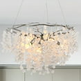thumbnail image 3 of ARC USA Modern 6-Light Chandelier Textured Glass Brushed Nickel Chandeliers, 3 of 8