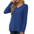 thumbnail image 5 of Bovemsi Womens Sweaters Cozy V Neck Long Sleeve Shirts For Women Casual Fall Tops Lightweight Tunic Fashion Clothes 2024 Business Casual Sweaters, 5 of 5