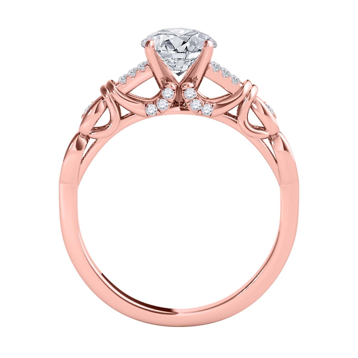 Mauli Jewels 0.75 Carat Halo Diamond Bridal Set Engagement Ring for Women, 10K White, Yellow or Rose Gold 4-Prong Wedding Ring with Matching Band (Ring Size: 7)