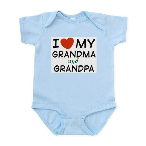 CafePress - I Love My Grandma And Grandpa Infant Bodysuit - Baby Light Bodysuit, Size Newborn - 24 Months