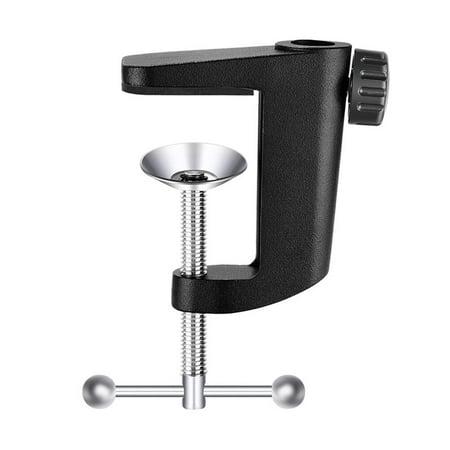 

Aluminum Alloy C-type Fixation Table Light H Clamp Microphone Bracket Holder Base Fixed Clip Base Hose Metal Clamp (Black)