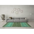 thumbnail image 3 of Ahgly Company Indoor Square Abstract Turquoise Blue Modern Area Rugs, 7' Square, 3 of 4
