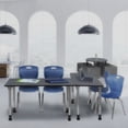 thumbnail image 2 of Regency Kee 60 x 30 in. Mobile Adjustable Classroom Table- Grey & 2 Andy 18 in. Stack Chairs- Blue & Grey Base, 2 of 7