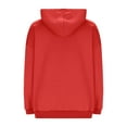 thumbnail image 4 of Dasayo Red Sweatshirts for Women Plus Size Long Sleeve Dressy Solid Casual Pocket Hoodies Women Blouses L, 4 of 6