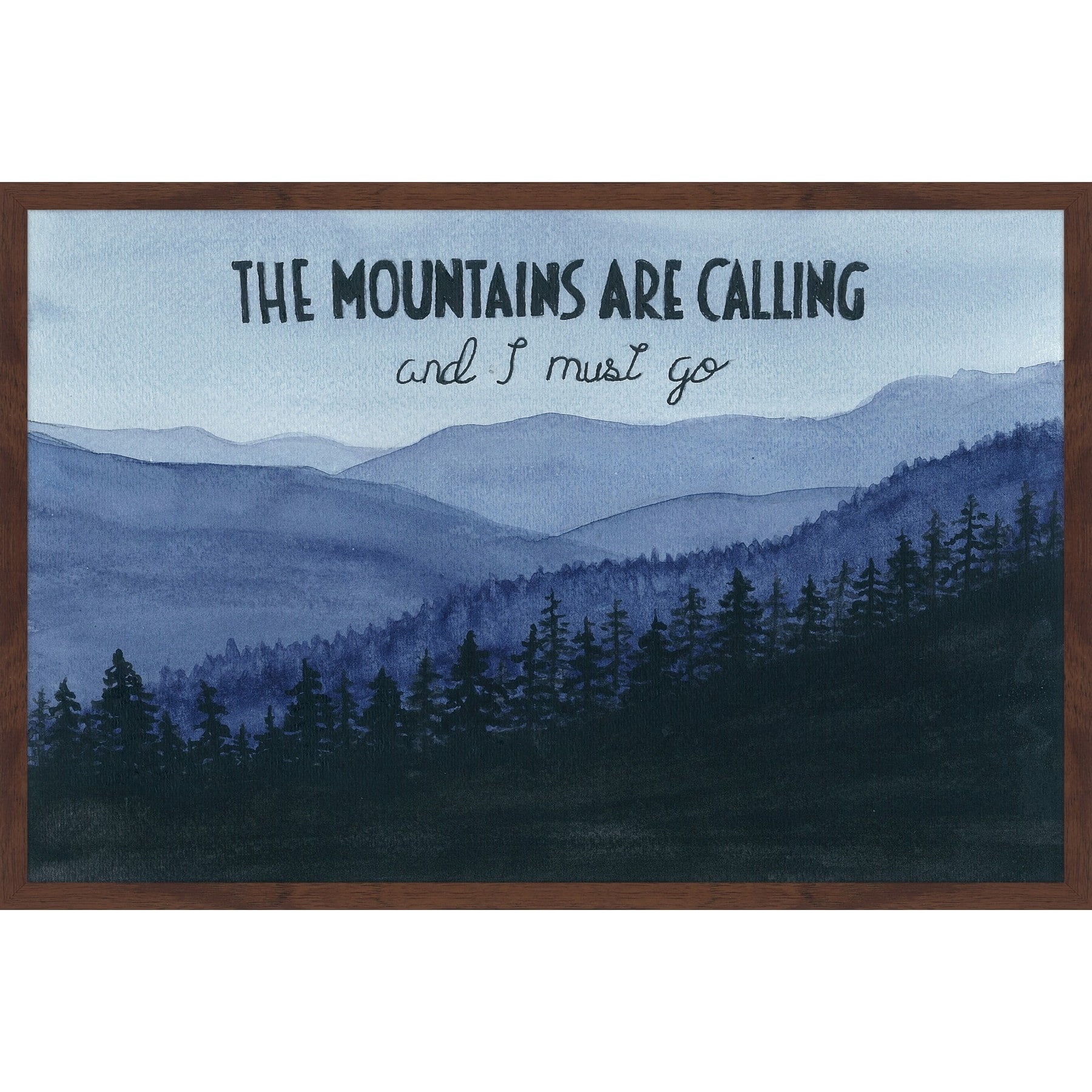 "The Mountains Are Calling" Framed Painting Print