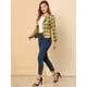 thumbnail image 3 of Chaqueta Blazer Allegra K Cuadros Amarillos S para Mujer, 3 of 6