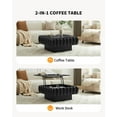 thumbnail image 3 of Lift Top Coffee Table with Hidden Storage, 31 inch Solid Wood Fluted Design for Small Space Living Room, Black, 3 of 11