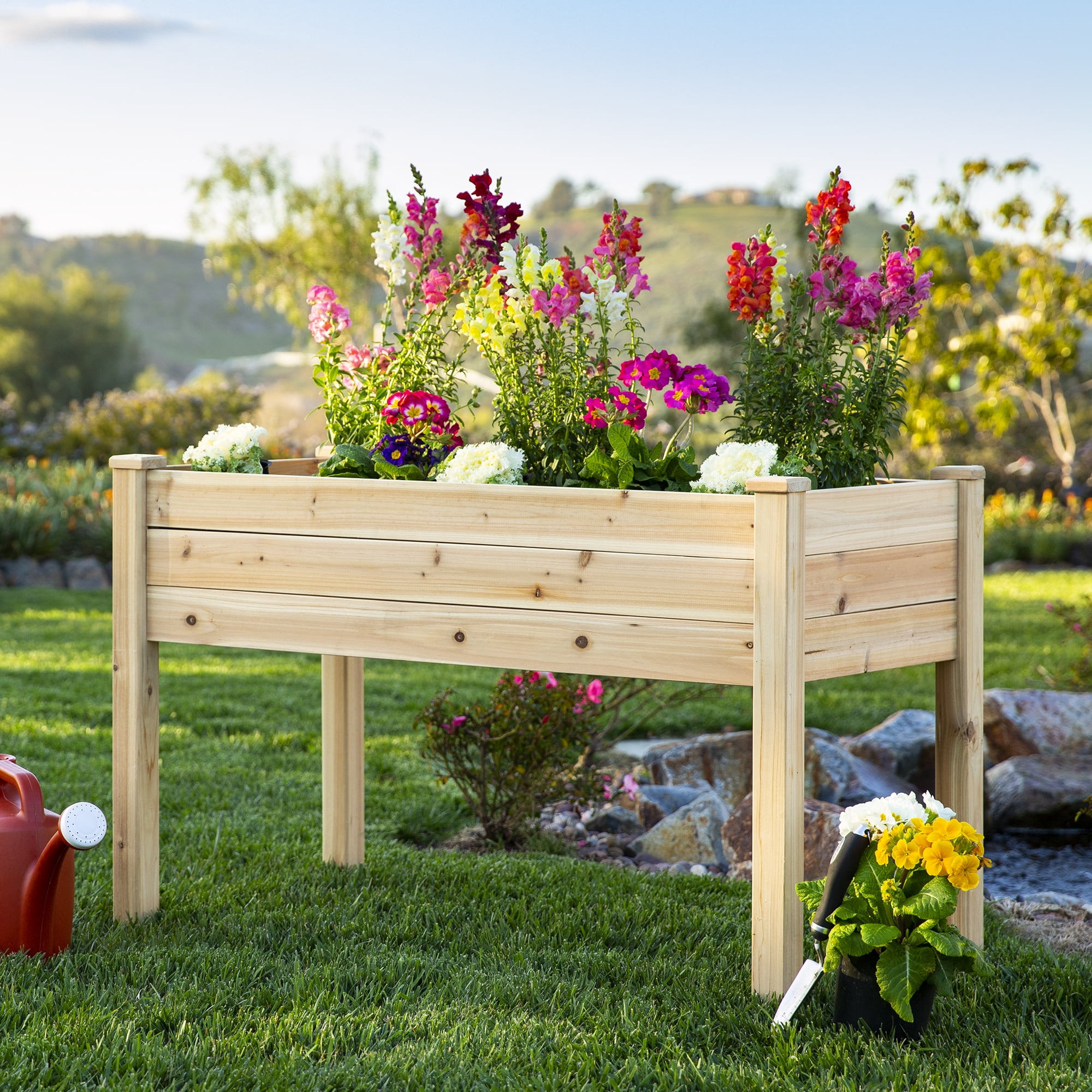 Best Choice S 46x22x30in Raised Wood Planter Garden
