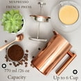 thumbnail image 2 of Mixpresso Stainless Steel French Press Coffee Maker 26 Oz 770 Ml Double Wall Metal Insulation Coffee Press & Tea Brewer Easy Clean & Easy Press, Strong Quality Coffee Press, Copper Small French Press, 2 of 7