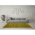 thumbnail image 3 of Ahgly Company Indoor Square Abstract Yellow Modern Area Rugs, 3' Square, 3 of 4