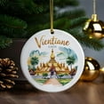 thumbnail image 4 of Vientiane, Laos Ceramic Ornament, Travel Souvenir - Personalized Christmas Decoration, Custom Holiday Christmas Ornament Gift for Couples, Family, Friends, Vacation Keepsake 194OR80, 4 of 5