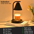 thumbnail image 2 of Candle Warmer Lamp,Electric Candle Lamp Warmer, Dimmable Wax Melt Warmer for Scented Candles Compatible Candle Jar,Wax Warmer as Gifts for Moms Grandma Women Girls(Black)……, 2 of 7