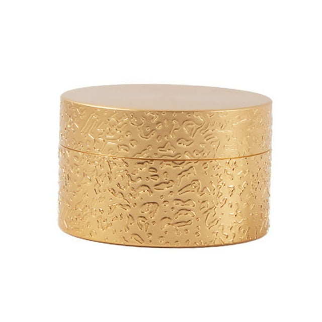 Recipiente para té de hojas sueltas con tapa, pequeño soporte de almacenamiento, organizador redondo, lata de té de hojas sueltas multifunción de 60ml Oro