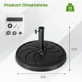 thumbnail image 2 of Gymax 40 lbs Patio Round Umbrella Weighted Base Heavy-Duty Table Market Stand Outdoor, 2 of 10