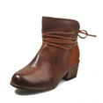thumbnail image 6 of asdoklhq Womens Boots Clearance Under $20, Lace Up Thick Heel Classic Short Boots, 6 of 7