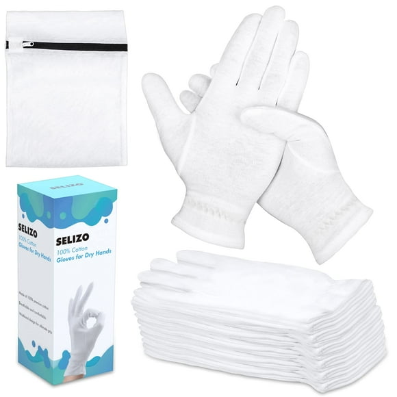 Guantes hidratantes Selizo, 10 pares, 100% algodón, para mujer