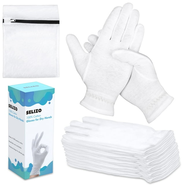 Guantes hidratantes Selizo, 10 pares, 100% algodón, para mujer