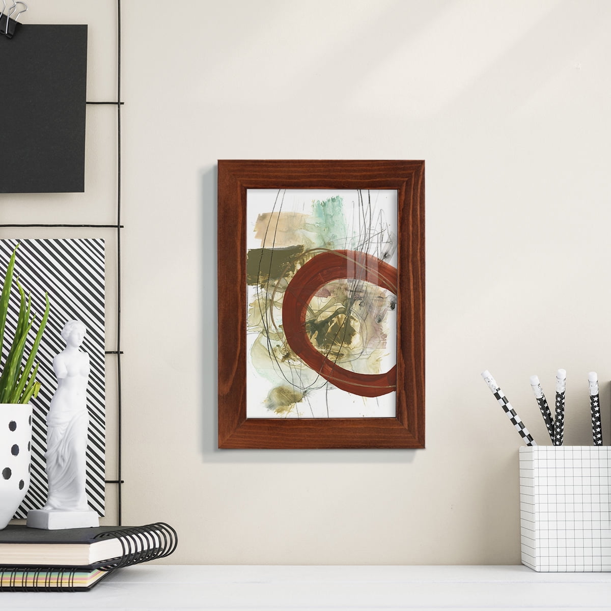 Rusted Loops II - Framed Print w/glass - Chestnut