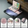 thumbnail image 6 of Allytech 2 in 1 Detachable Wallet Case for Samsung Galaxy Z Fold5, [Support Wireless Charging] [4 Card Slots & 2 Cash Pocket], Retro PU Leather Magnetic Closure Shockproof Anti-Drop Slim Case, Pink, 6 of 8