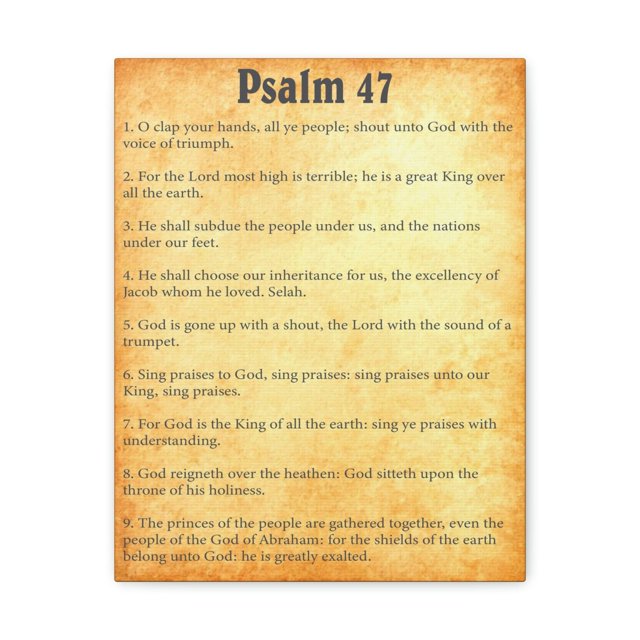 Scripture Walls Psalm 47 Chapter Gold Bible Canvas Christian Wall Art Ready to Hang Unframed