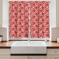 thumbnail image 2 of Ambesonne Strawberry Kitchen Curtains, Graphic Slices Print, 55"x45", Fern Green Vermilion, 2 of 3