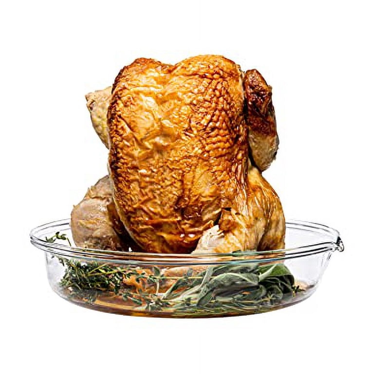 Simax Glass Vertical Chicken Roaster - Borosilicate Glass Poultry Rack For Oven, Microwave & Dishwasher Safe