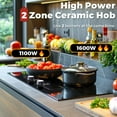 thumbnail image 2 of Advwin 2-Burner 1800W Electric Cooktop with Child Safety Lock, Timer & 10 Power Settings - 110V Countertop Stove, 2 of 7