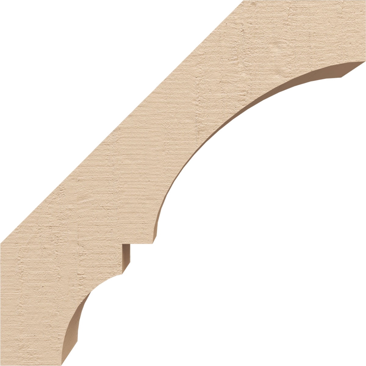 Ekena Millwork 3"W x 8"D x 8"H Balboa Rough Cedar Woodgrain TimberThane Knee Brace, Primed